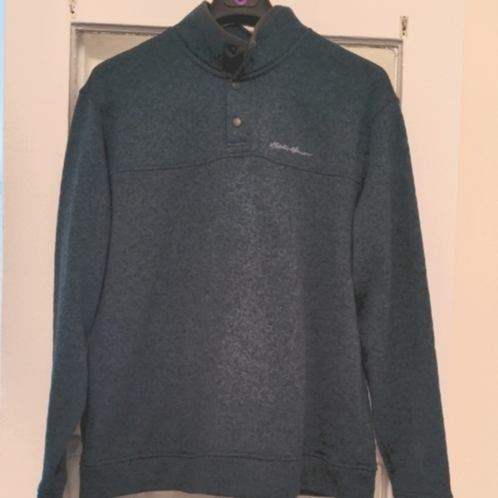 New Eddie Bauer Men's Green Teal Sweater. Pullover  XL. Casual, Outdoor, Comfort